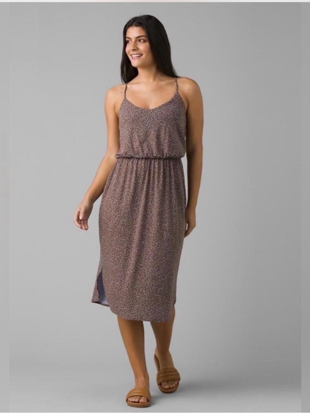 Prana Brown Speckled Maxi Dress